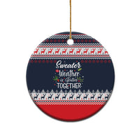 Sweater Weather Christmas Ceramic Ornament with Better Together Quote and Reindeer Snowflake - Wonder Print Shop