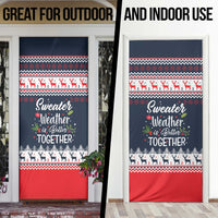 Sweater Weather Christmas Door Cover with Better Together Quote and Reindeer Snowflake - Wonder Print Shop
