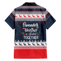 Sweater Weather Christmas Family Matching Mermaid Dress and Hawaiian Shirt with Better Together Quote and Reindeer Snowflake - Wonder Print Shop