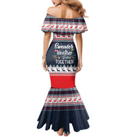 Sweater Weather Christmas Family Matching Mermaid Dress and Hawaiian Shirt with Better Together Quote and Reindeer Snowflake - Wonder Print Shop