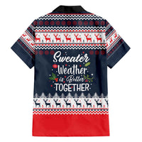 Sweater Weather Christmas Family Matching Off Shoulder Maxi Dress and Hawaiian Shirt with Better Together Quote and Reindeer Snowflake - Wonder Print Shop