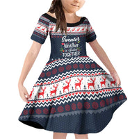 Sweater Weather Christmas Family Matching Off Shoulder Short Dress and Hawaiian Shirt with Better Together Quote and Reindeer Snowflake - Wonder Print Shop