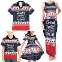 Sweater Weather Christmas Family Matching Tank Maxi Dress and Hawaiian Shirt with Better Together Quote and Reindeer Snowflake - Wonder Print Shop