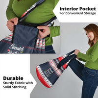 Sweater Weather Christmas Grocery Bag with Better Together Quote and Reindeer Snowflake - Wonder Print Shop