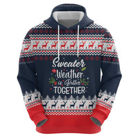 Sweater Weather Christmas Hoodie with Better Together Quote and Reindeer Snowflake - Wonder Print Shop