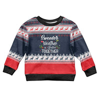 Sweater Weather Christmas Kid Ugly Christmas Sweater with Better Together Quote and Reindeer Snowflake - Wonder Print Shop