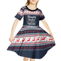 Sweater Weather Christmas Kid Short Sleeve Dress with Better Together Quote and Reindeer Snowflake - Wonder Print Shop
