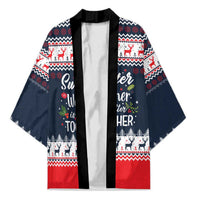 Sweater Weather Christmas Kimono with Better Together Quote and Reindeer Snowflake - Wonder Print Shop