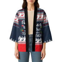 Sweater Weather Christmas Kimono with Better Together Quote and Reindeer Snowflake - Wonder Print Shop