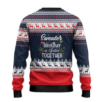 Sweater Weather Christmas Ugly Christmas Sweater with Better Together Quote and Reindeer Snowflake - Wonder Print Shop