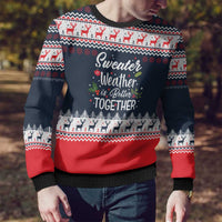 Sweater Weather Christmas Ugly Christmas Sweater with Better Together Quote and Reindeer Snowflake - Wonder Print Shop