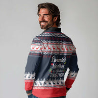 Sweater Weather Christmas Long Sleeve Polo Shirt with Better Together Quote and Reindeer Snowflake - Wonder Print Shop