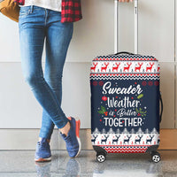 Sweater Weather Christmas Luggage Cover with Better Together Quote and Reindeer Snowflake - Wonder Print Shop