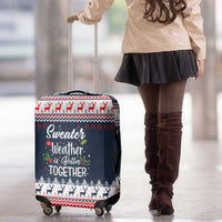 Sweater Weather Christmas Luggage Cover with Better Together Quote and Reindeer Snowflake - Wonder Print Shop