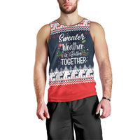 Sweater Weather Christmas Men Tank Top with Better Together Quote and Reindeer Snowflake - Wonder Print Shop