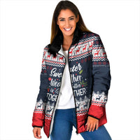 Sweater Weather Christmas Padded Jacket with Better Together Quote and Reindeer Snowflake - Wonder Print Shop