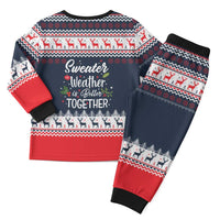 Sweater Weather Christmas Pajama Set with Better Together Quote and Reindeer Snowflake - Wonder Print Shop