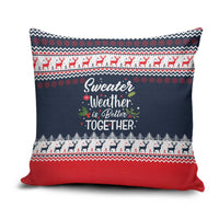 Sweater Weather Christmas Pillow Cover with Better Together Quote and Reindeer Snowflake - Wonder Print Shop
