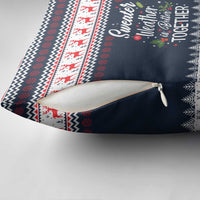 Sweater Weather Christmas Pillow Cover with Better Together Quote and Reindeer Snowflake - Wonder Print Shop