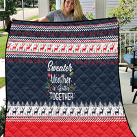 Sweater Weather Christmas Quilt with Better Together Quote and Reindeer Snowflake - Wonder Print Shop