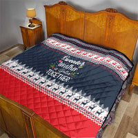 Sweater Weather Christmas Quilt with Better Together Quote and Reindeer Snowflake - Wonder Print Shop
