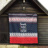 Sweater Weather Christmas Quilt with Better Together Quote and Reindeer Snowflake - Wonder Print Shop