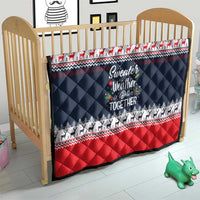 Sweater Weather Christmas Quilt with Better Together Quote and Reindeer Snowflake - Wonder Print Shop