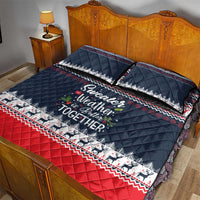 Sweater Weather Christmas Quilt Bed Set with Better Together Quote and Reindeer Snowflake - Wonder Print Shop