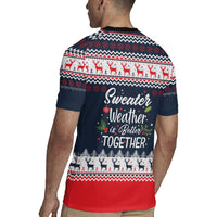 Sweater Weather Christmas Rugby Jersey with Better Together Quote and Reindeer Snowflake - Wonder Print Shop