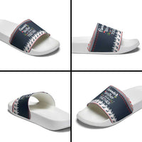 Sweater Weather Christmas Slide Sandals with Better Together Quote and Reindeer Snowflake - Wonder Print Shop