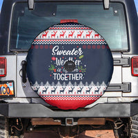 Sweater Weather Christmas Spare Tire Cover with Better Together Quote and Reindeer Snowflake - Wonder Print Shop
