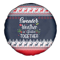 Sweater Weather Christmas Spare Tire Cover with Better Together Quote and Reindeer Snowflake - Wonder Print Shop