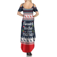 Sweater Weather Christmas Summer Maxi Dress with Better Together Quote and Reindeer Snowflake - Wonder Print Shop