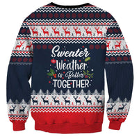 Sweater Weather Christmas Sweatshirt with Better Together Quote and Reindeer Snowflake - Wonder Print Shop