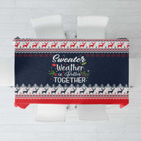 Sweater Weather Christmas Tablecloth with Better Together Quote and Reindeer Snowflake - Wonder Print Shop