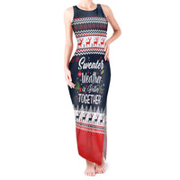 Sweater Weather Christmas Tank Maxi Dress with Better Together Quote and Reindeer Snowflake - Wonder Print Shop