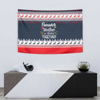 Sweater Weather Christmas Tapestry with Better Together Quote and Reindeer Snowflake - Wonder Print Shop