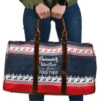 Sweater Weather Christmas Travel Bag with Better Together Quote and Reindeer Snowflake - Wonder Print Shop