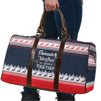 Sweater Weather Christmas Travel Bag with Better Together Quote and Reindeer Snowflake - Wonder Print Shop