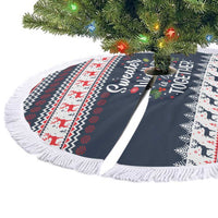 Sweater Weather Christmas Tree Skirt with Better Together Quote and Reindeer Snowflake - Wonder Print Shop