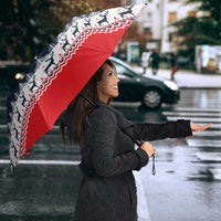 Sweater Weather Christmas Umbrella with Better Together Quote and Reindeer Snowflake - Wonder Print Shop