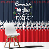 Sweater Weather Christmas Window Curtain with Better Together Quote and Reindeer Snowflake - Wonder Print Shop