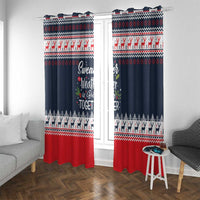 Sweater Weather Christmas Window Curtain with Better Together Quote and Reindeer Snowflake - Wonder Print Shop