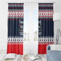 Sweater Weather Christmas Window Curtain with Better Together Quote and Reindeer Snowflake - Wonder Print Shop