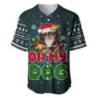 Chihuahua Oh My Dog Christmas Baseball Jersey Xmas Holiday Patterns - Wonder Print Shop