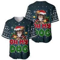 Chihuahua Oh My Dog Christmas Baseball Jersey Xmas Holiday Patterns - Wonder Print Shop