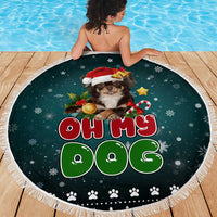 Chihuahua Oh My Dog Christmas Beach Blanket Xmas Holiday Patterns - Wonder Print Shop