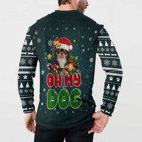 Chihuahua Oh My Dog Christmas Button Sweatshirt Xmas Holiday Patterns - Wonder Print Shop