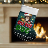 Chihuahua Oh My Dog Christmas Stocking Xmas Holiday Patterns - Wonder Print Shop