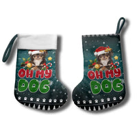 Chihuahua Oh My Dog Christmas Stocking Xmas Holiday Patterns - Wonder Print Shop